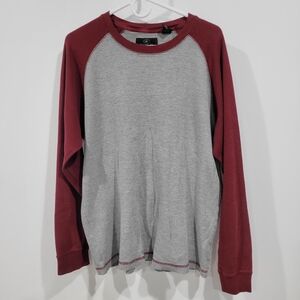RedHead Men's Long Sleeve Shirt - Maroon and Gray / Size Large